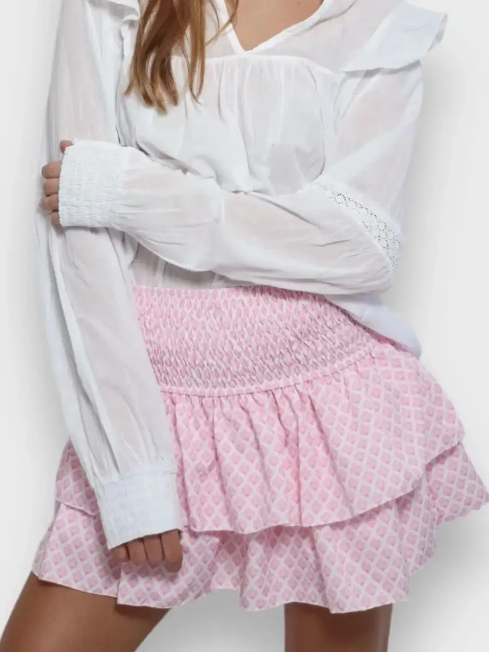 Tidy Ruched Smocked Skirt