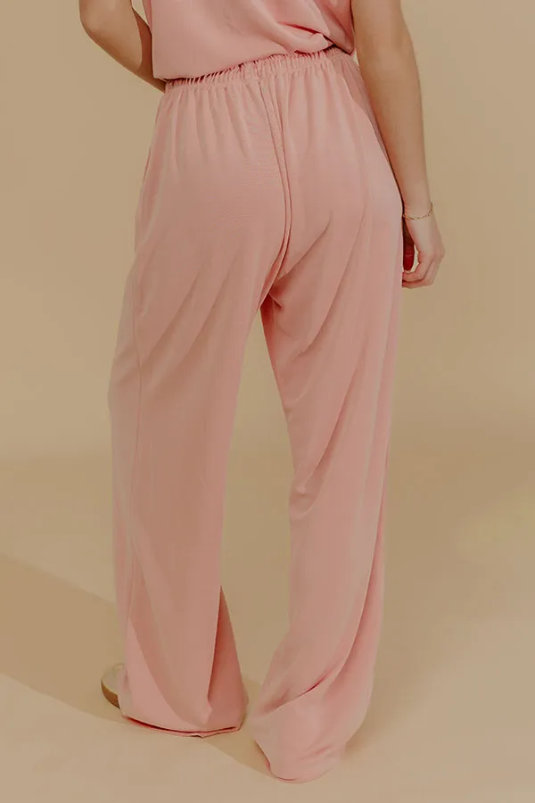 High Waist Wide Leg Modal Blend Drawstring Elastic Waist Pants
