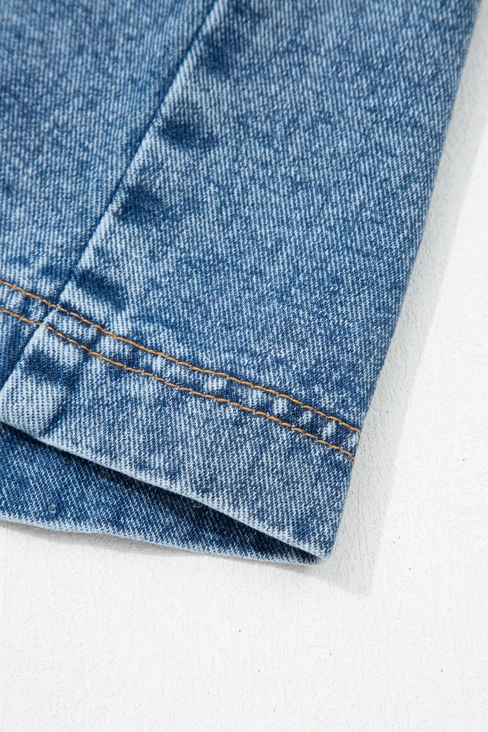 Blue Belted Sleeveless Denim Dress