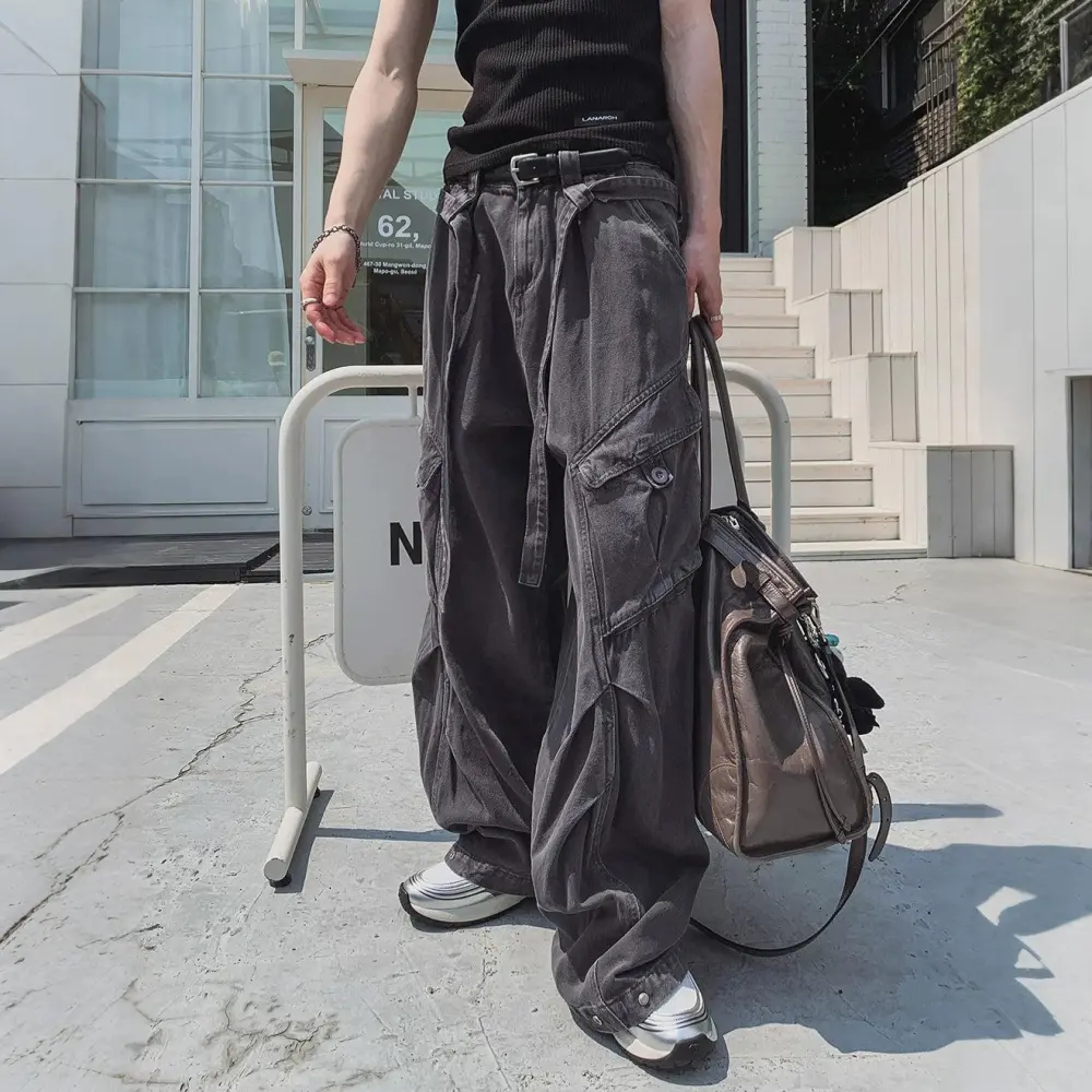 Vintage Washed Straight Cargo Pants