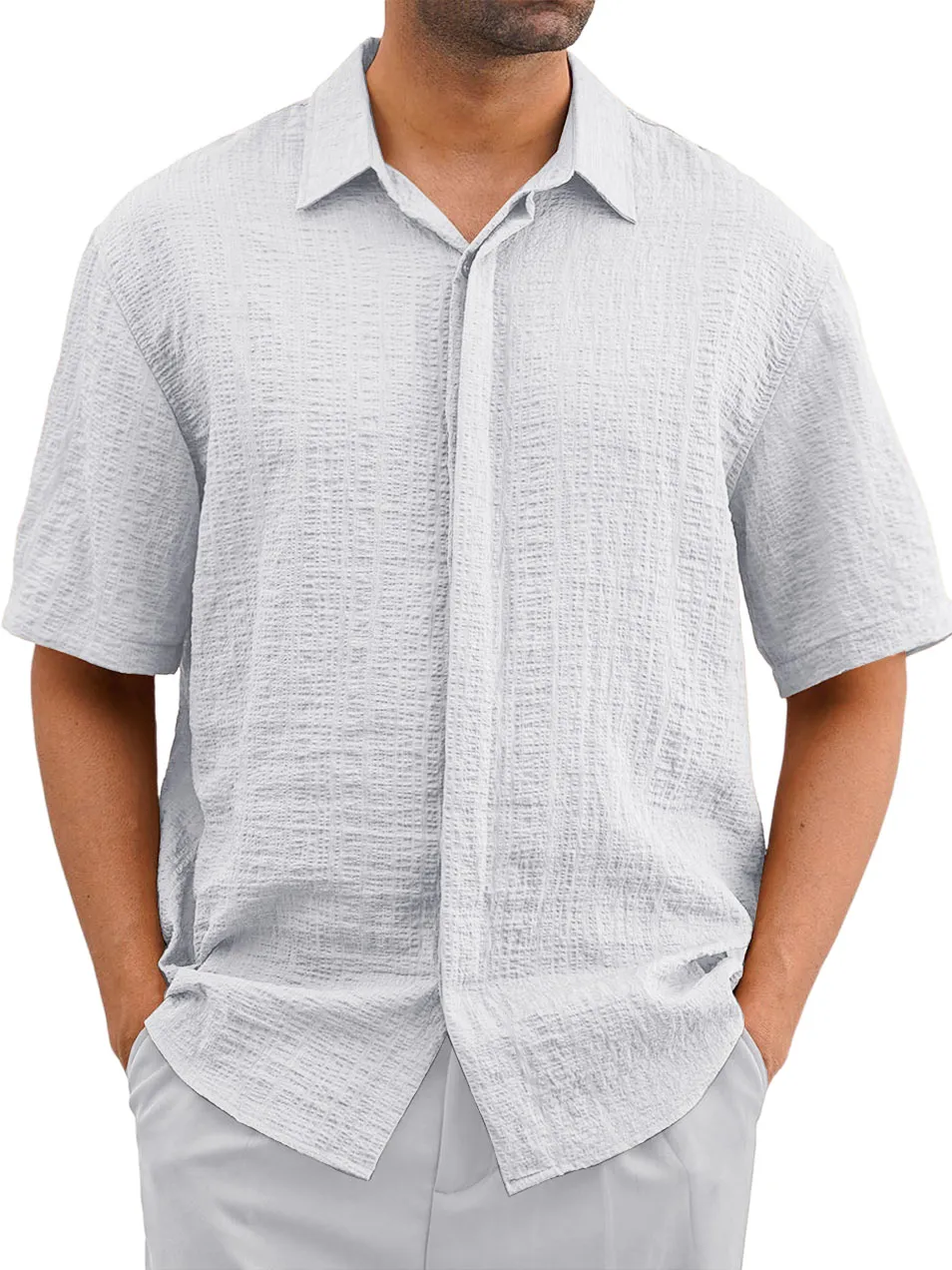 Everyday Layered Short Sleeve Button Front Shirt