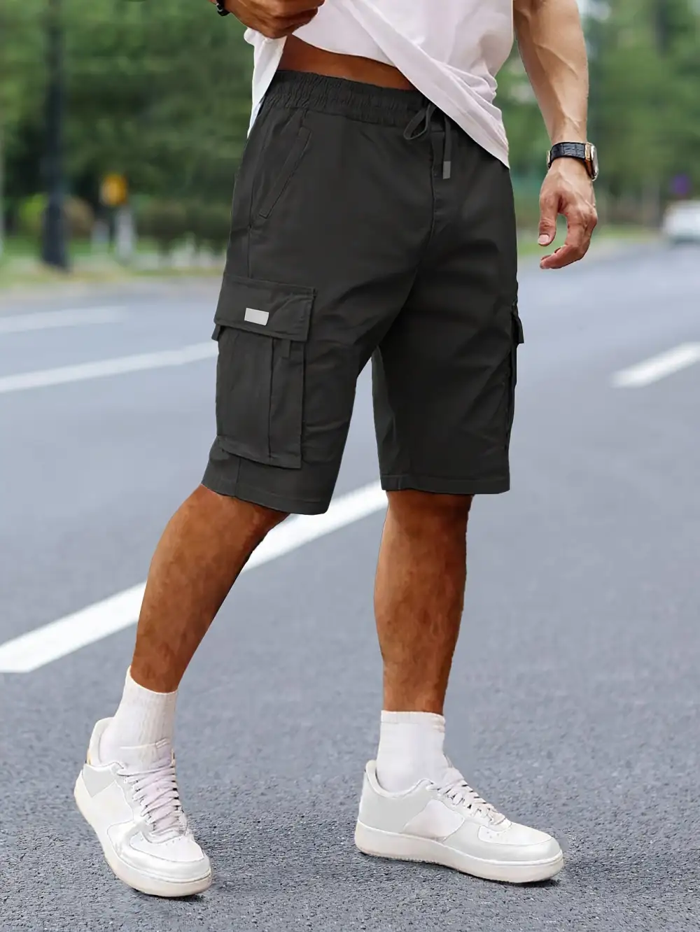 Men's Wide Leg Cargo Shorts for Workday Wear for Daily Wear