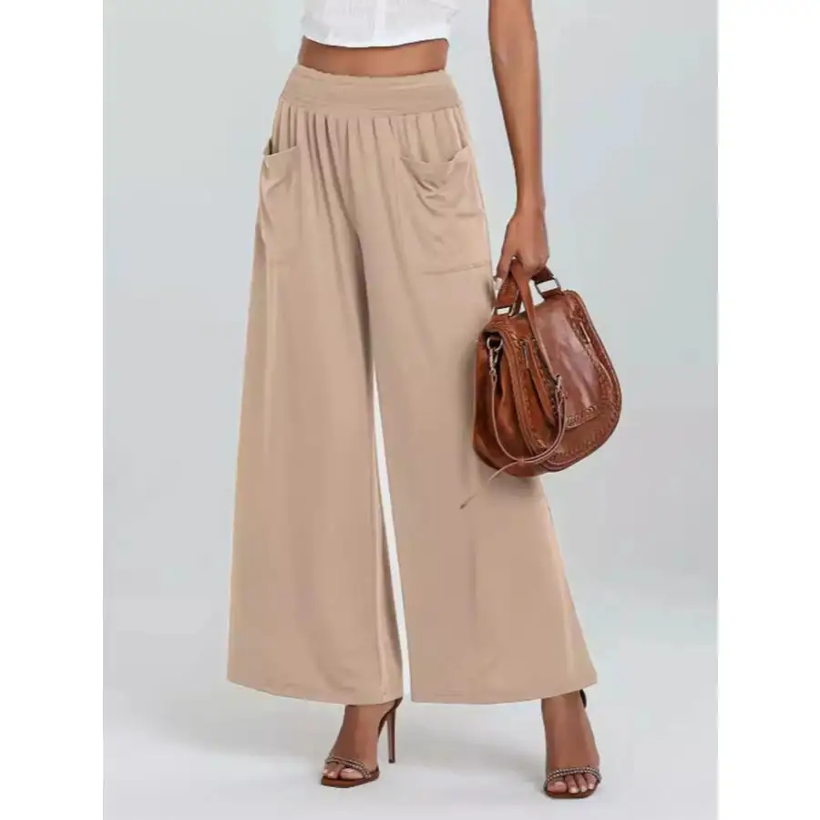 High Waisted Wide Leg Pants with Pockets
