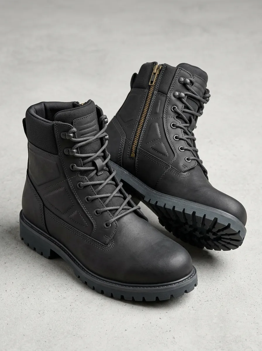 Unisex Tactical Side-Zip Work Boots