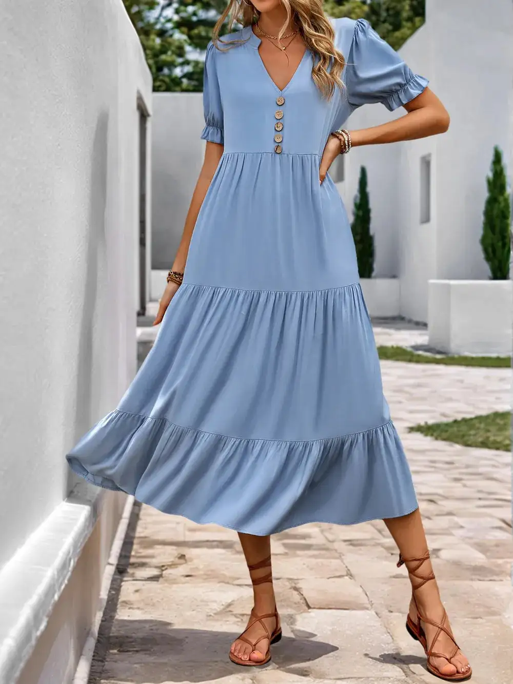 Tie Detail Midi Dress