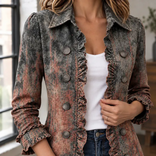 Printed Ruffle Jacket