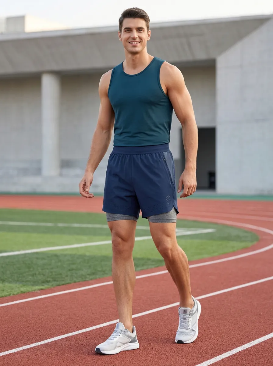 Men's Layered Printed Training Shorts