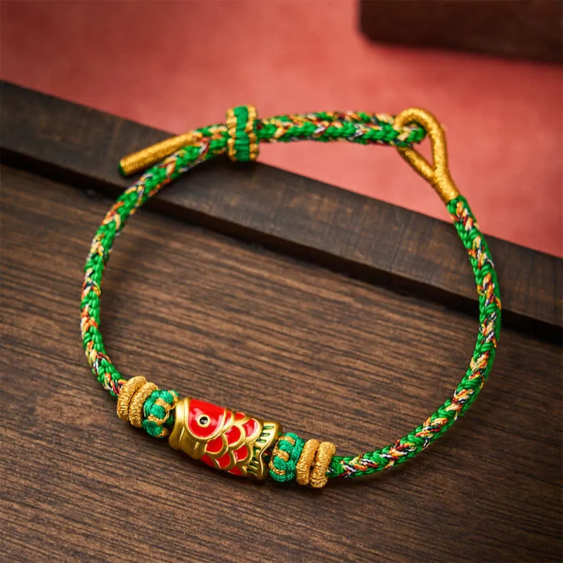 Koi Fish Hand Woven String Bracelet