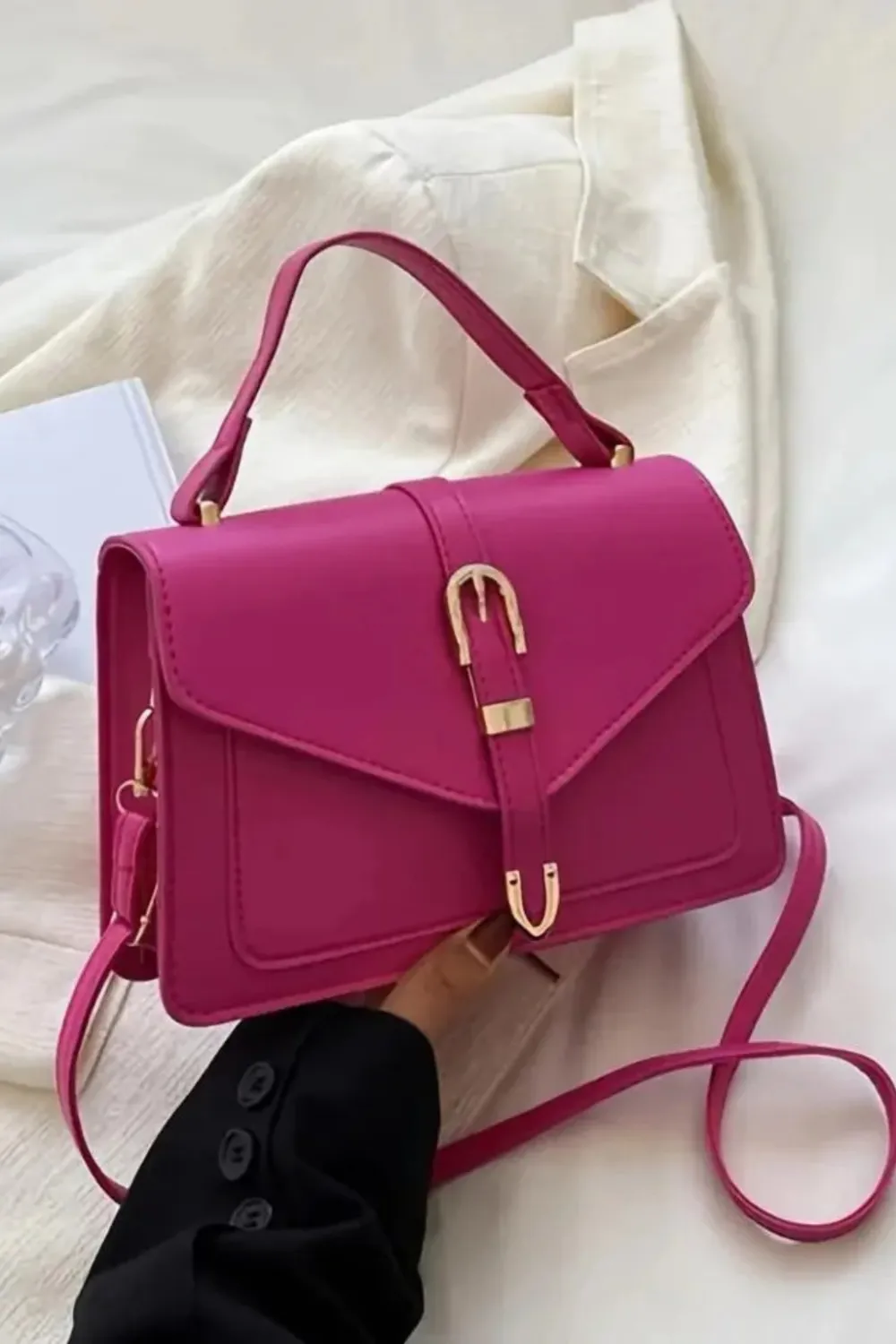 Structured Crossbody Shoulder Bag Top Handle