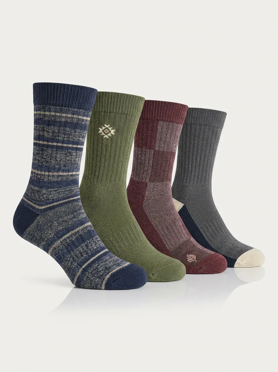 Ribbed Four-Pair Crew Socks