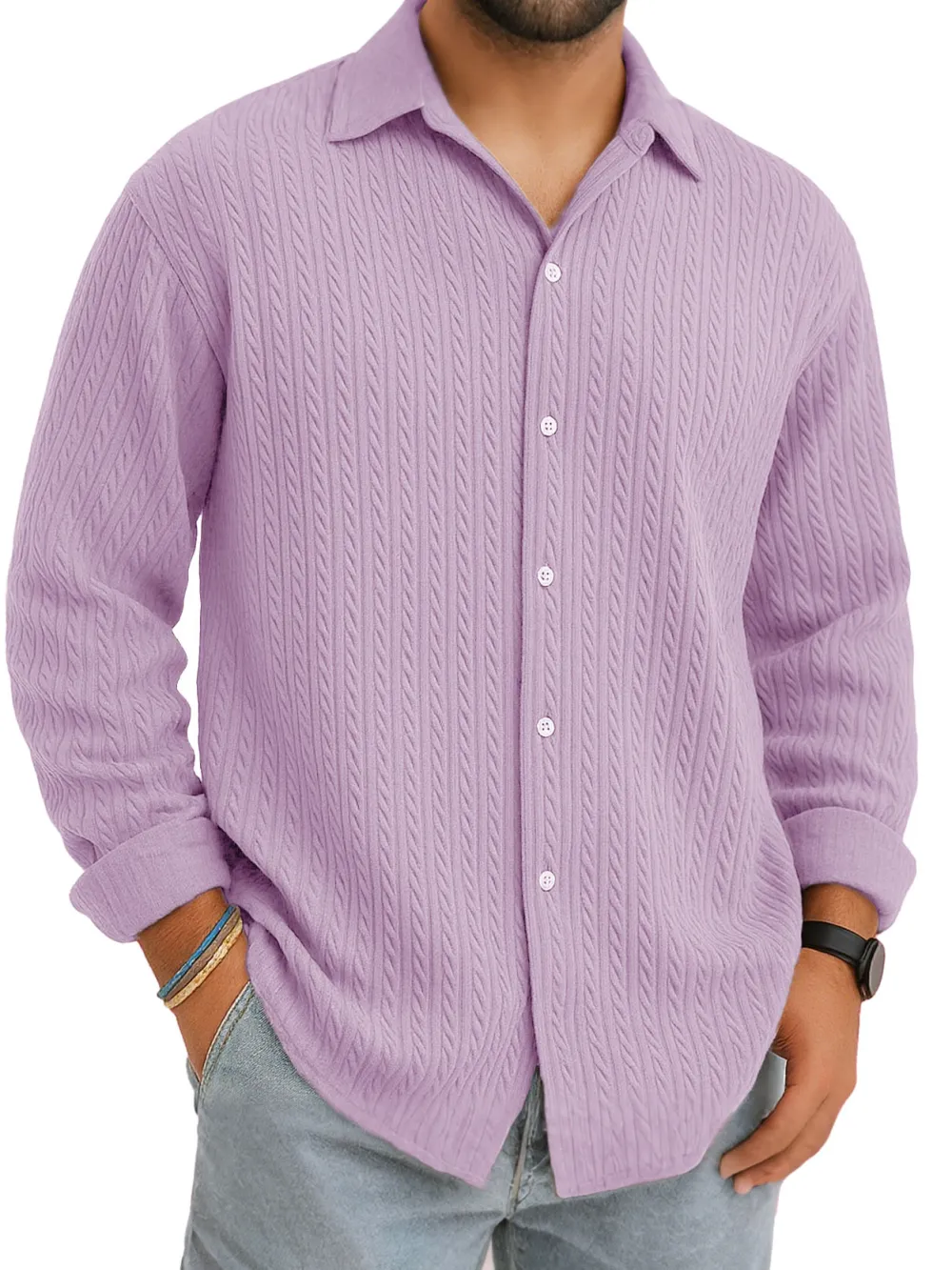 Jacquard Camp Collar Shirt