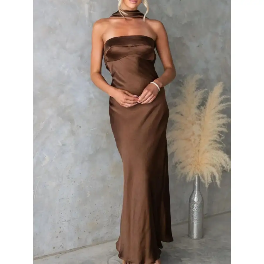 Satin Tube Maxi Dress