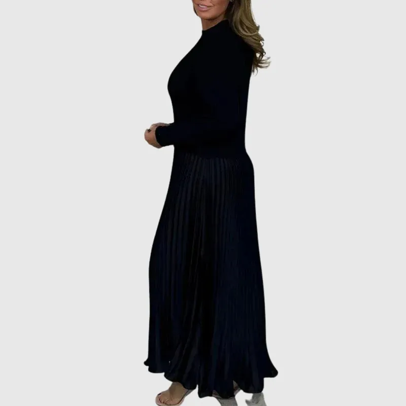 Maxi Dress With Sweater & Pleated Skirt