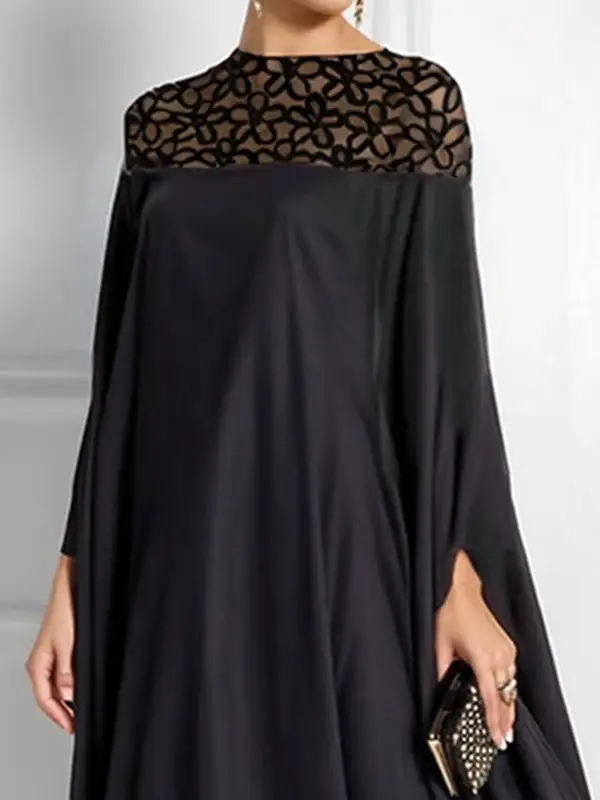 Jacquard Neck Maxi Dress