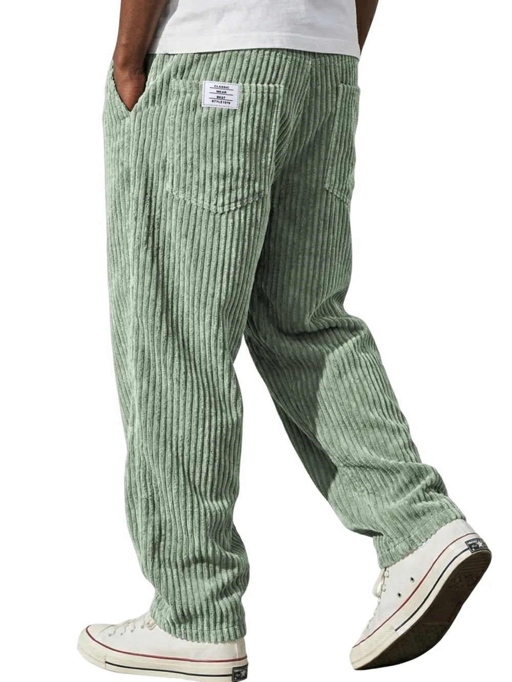 Relaxed Corduroy Seamed Detail Trousers