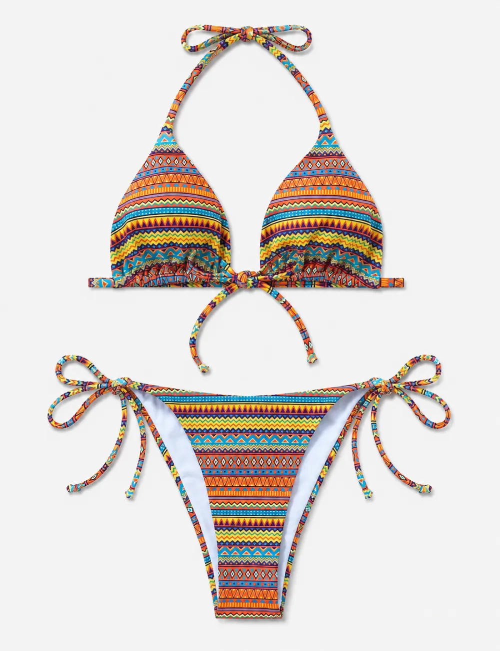 Tribal Halter Triangle Two Piece Bikini Set