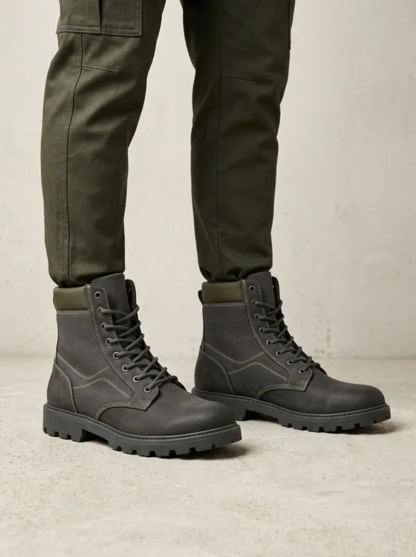 Unisex Contemporary Outdoor Lover Topographic Map Print Work Boots