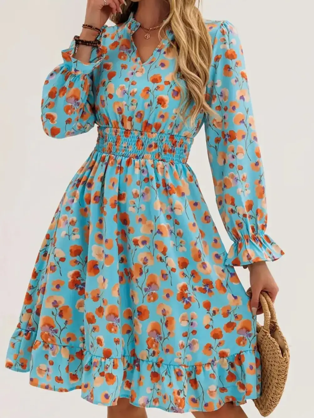 Clean Line Floral Dress
