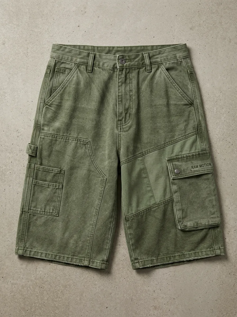 Utility Cargo Patchwork Men's Cargo Shorts