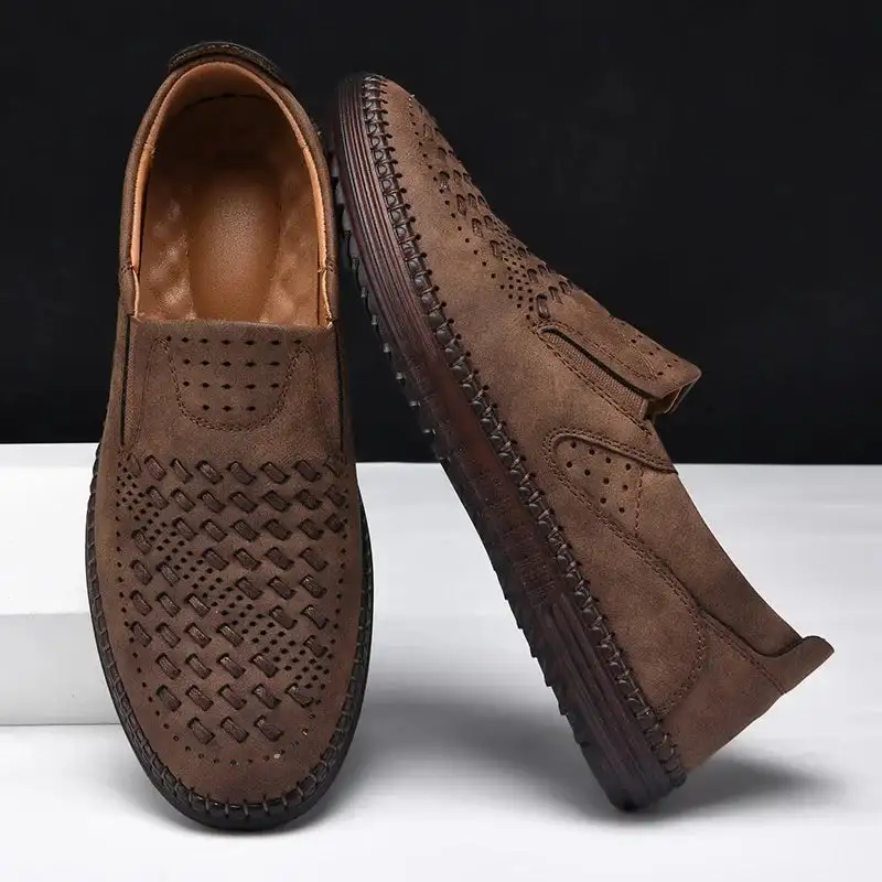 Breathable Leather Slip-On Shoes