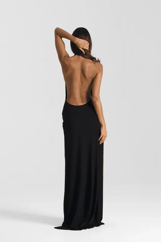 Black Halter Gown
