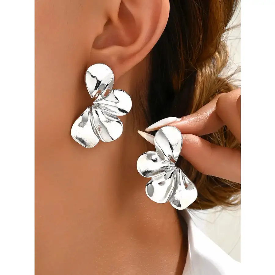Stainless Steel Flower Earrings