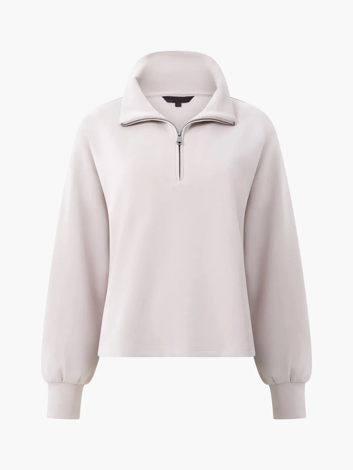 Basic Zip-Neck Sweatshirt With A Lazy Feel