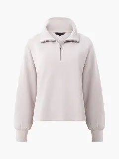 Basic Zip-Neck Sweatshirt With A Lazy Feel