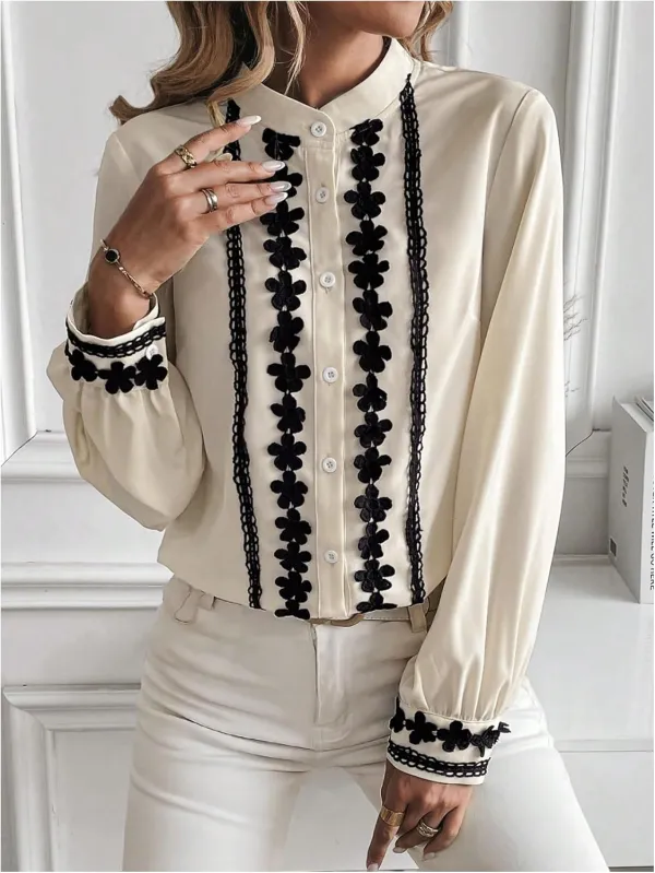 Embroidered Button Front Shirt