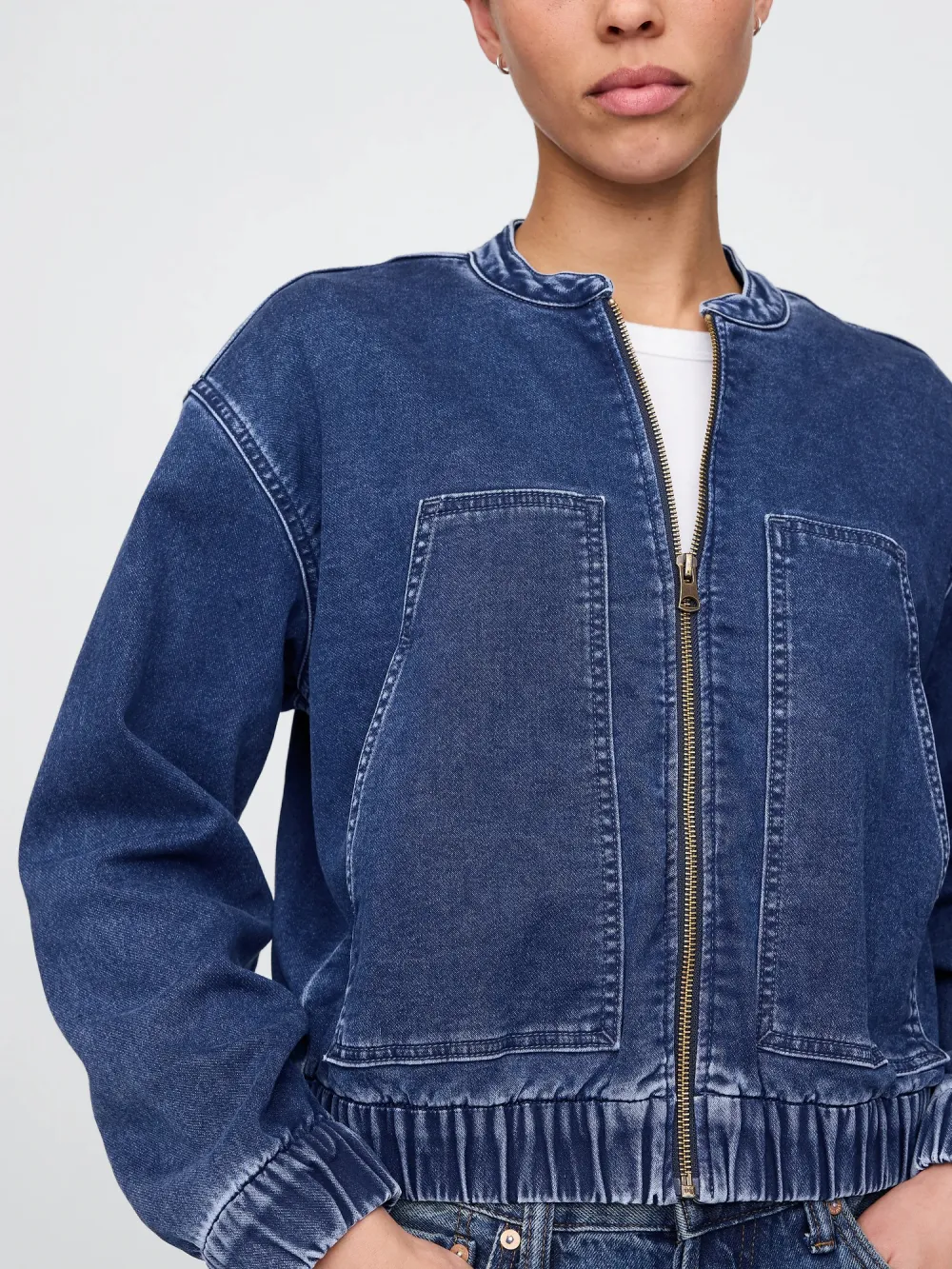 Round Neck Drawstring Jacket