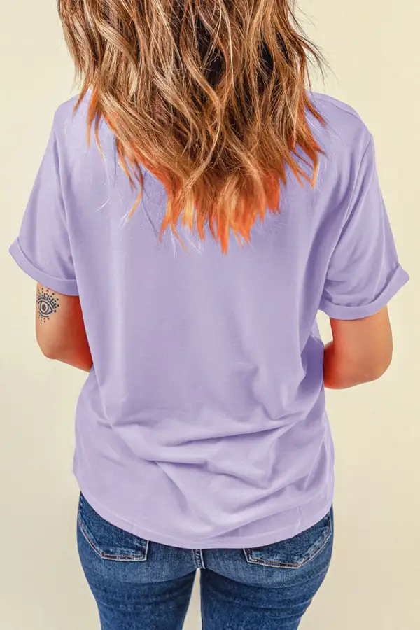 Orchid Petal Casual Plain Tee