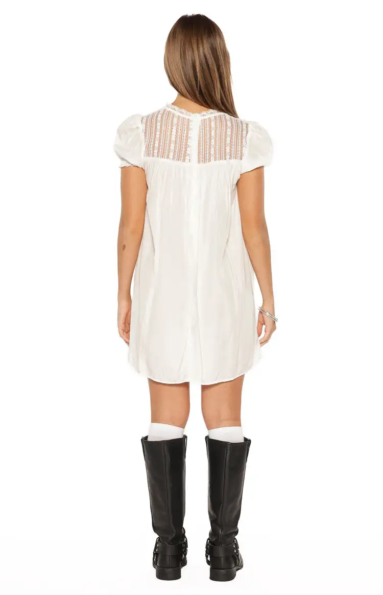 Babydoll Sheer Lace Mini Dress