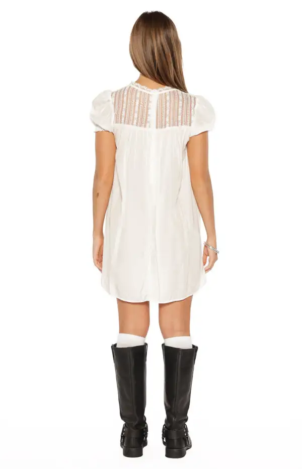Babydoll Sheer Lace Mini Dress