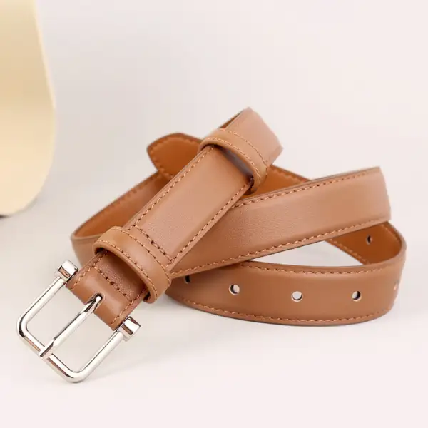 Simple Buckle Leather Belt