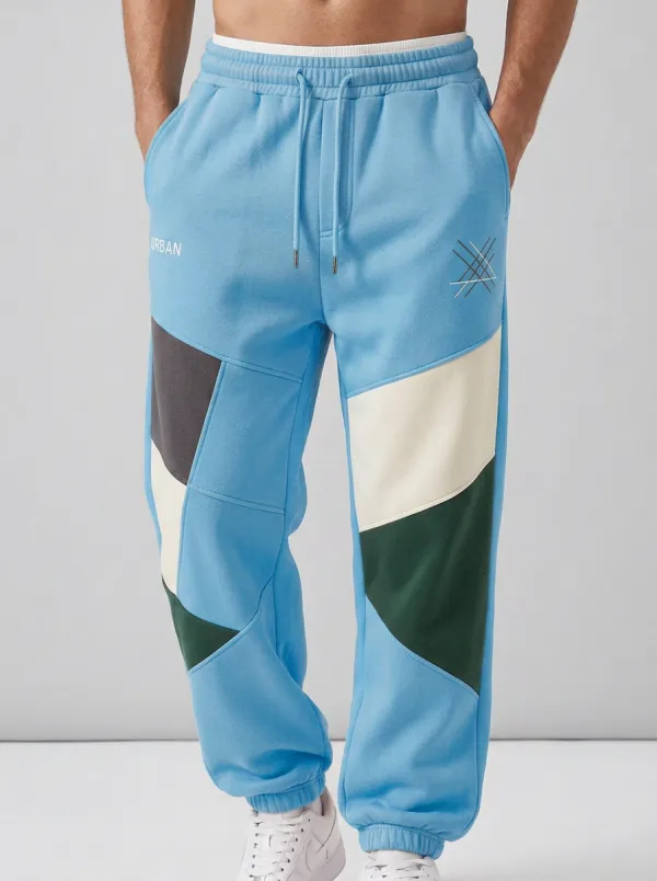 Unisex Urban Colorblock Geometry Joggers