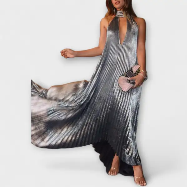 Metallic Pleated dress