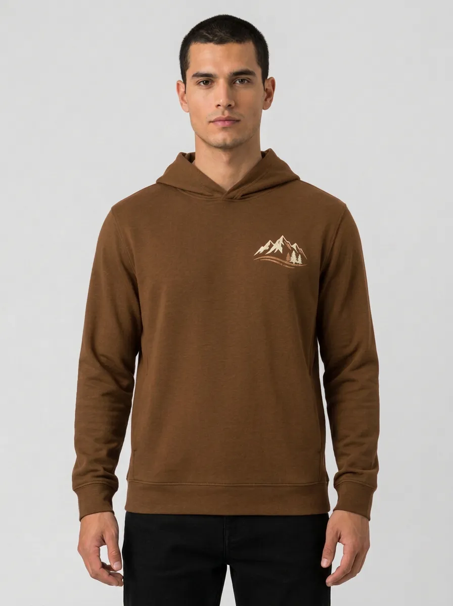 Men's Mountain Forest Graphic Pullover Side-Pocket Hoodie