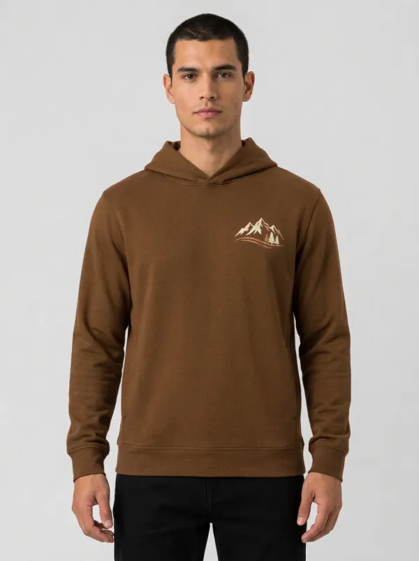 Men's Mountain Forest Graphic Pullover Side-Pocket Hoodie