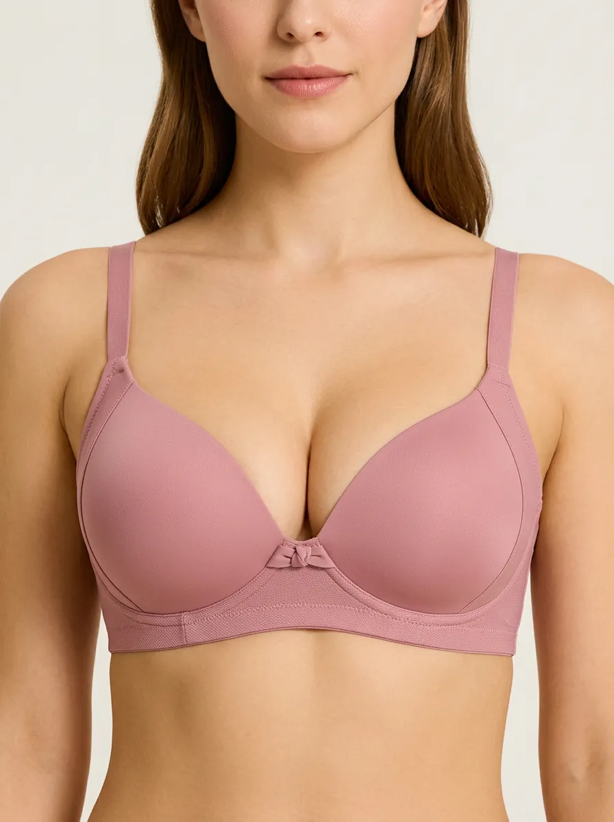 Women's Padded Underwire Seamless Bow-Detail Bra