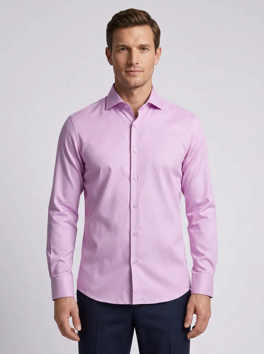 Men's Textured Formal Dress Shirt