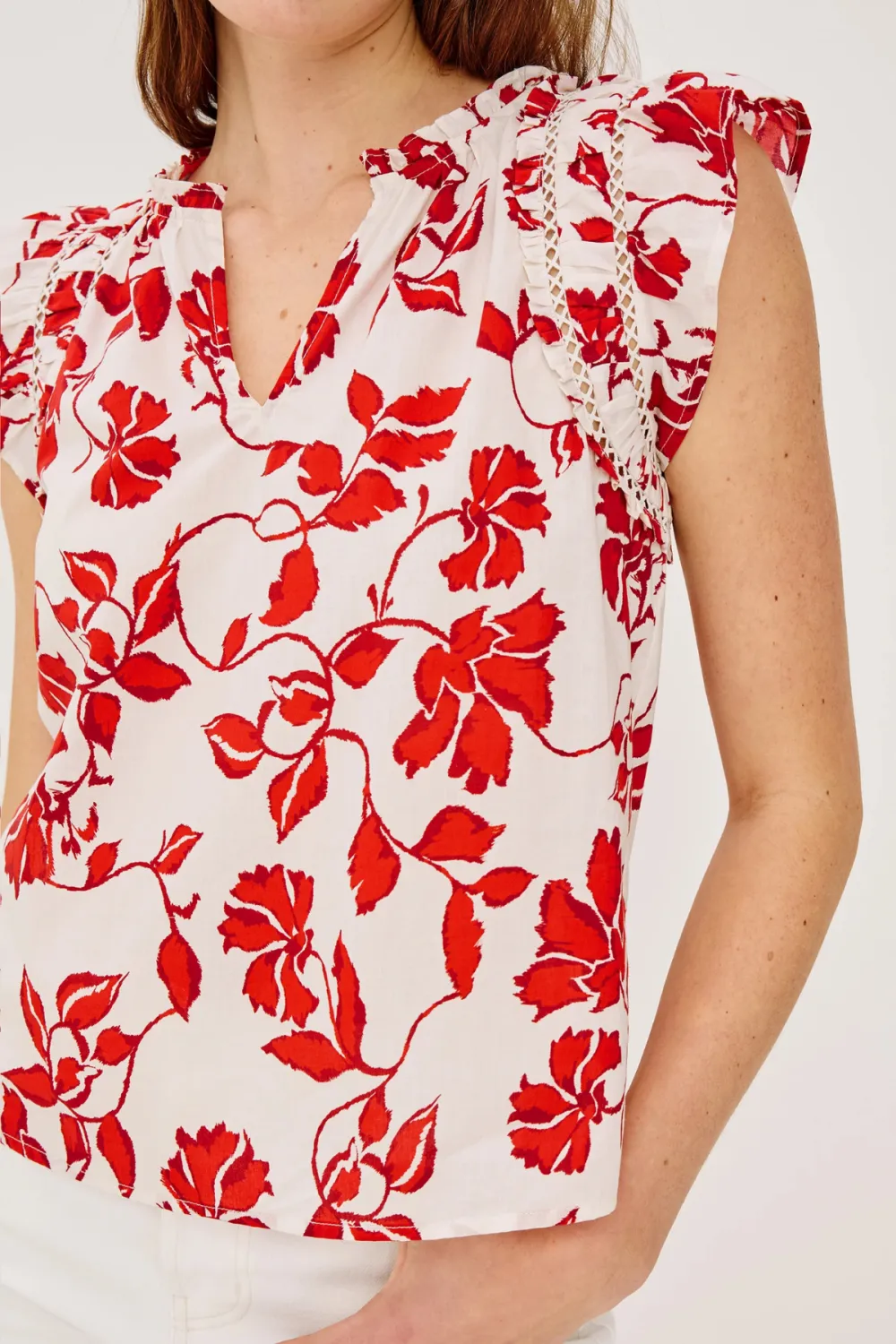 Ruffle Cotton Rails Top
