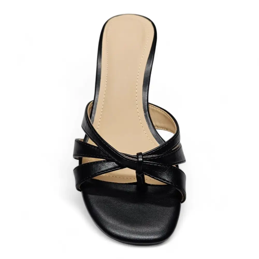 Keep Strappy Thong Kitten Heel Mule Sandals