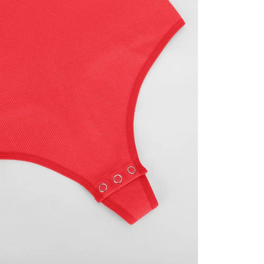 Ribbed Cutout Long Sleeve Thong Bodysuit