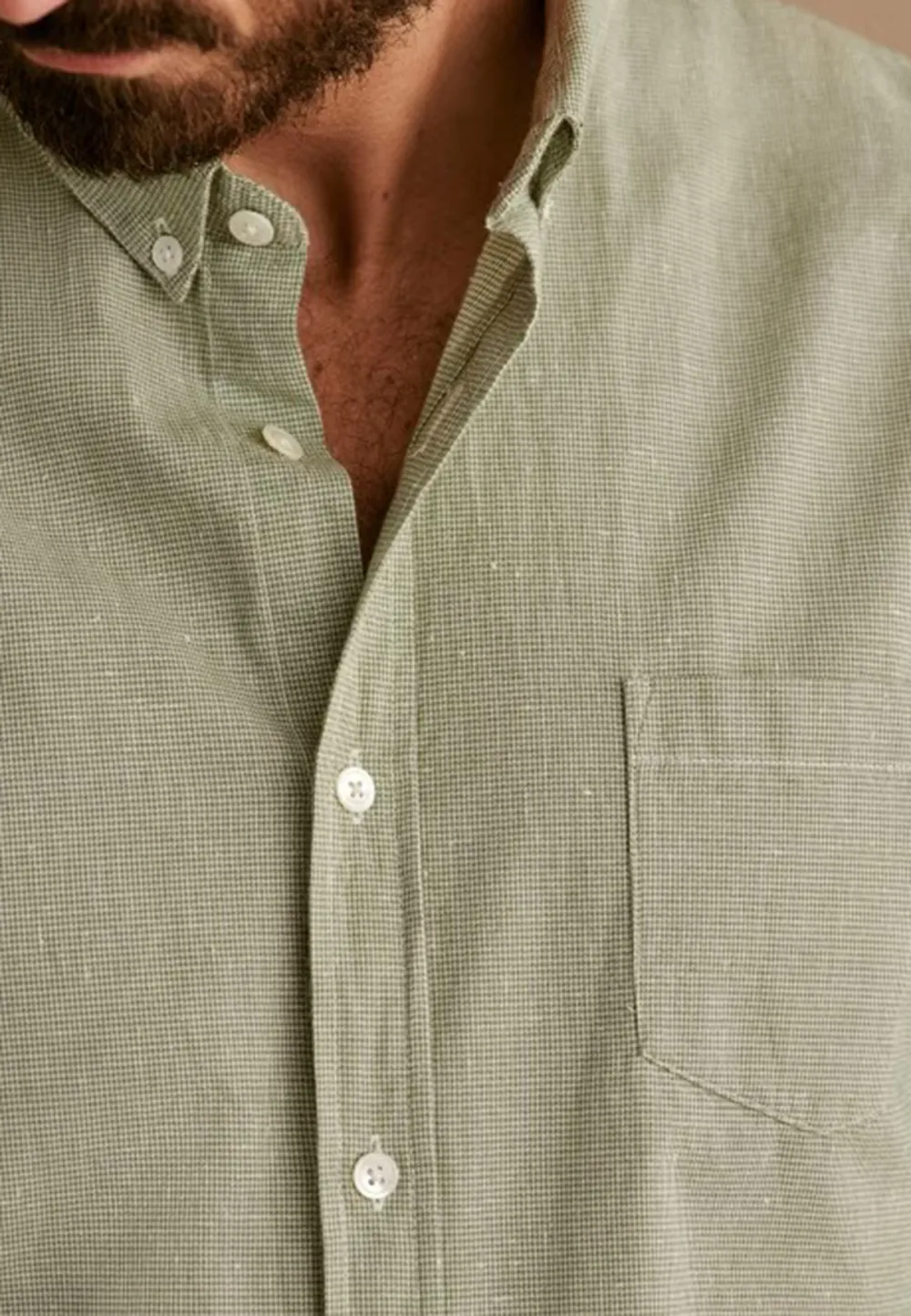 Light Green Houndstooth Pattern Button Up Shirt