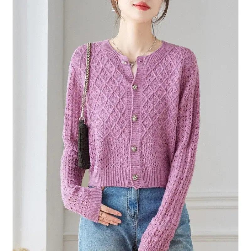 Women's Lace Round-Neck Cardigan