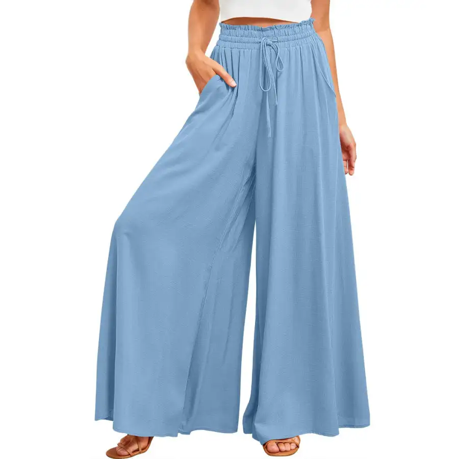 Casual Wide Leg Pants with Pockets
