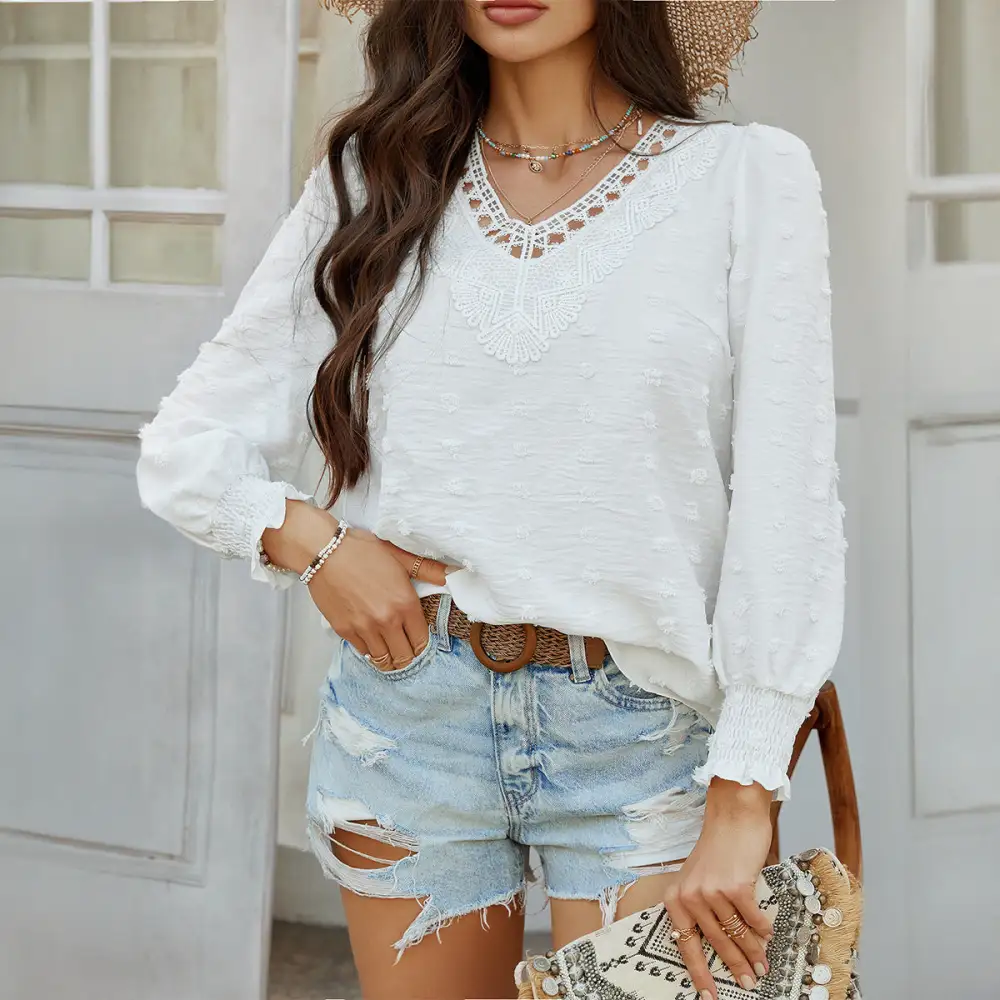 Jacquard Embroidered Long Sleeve Shirt