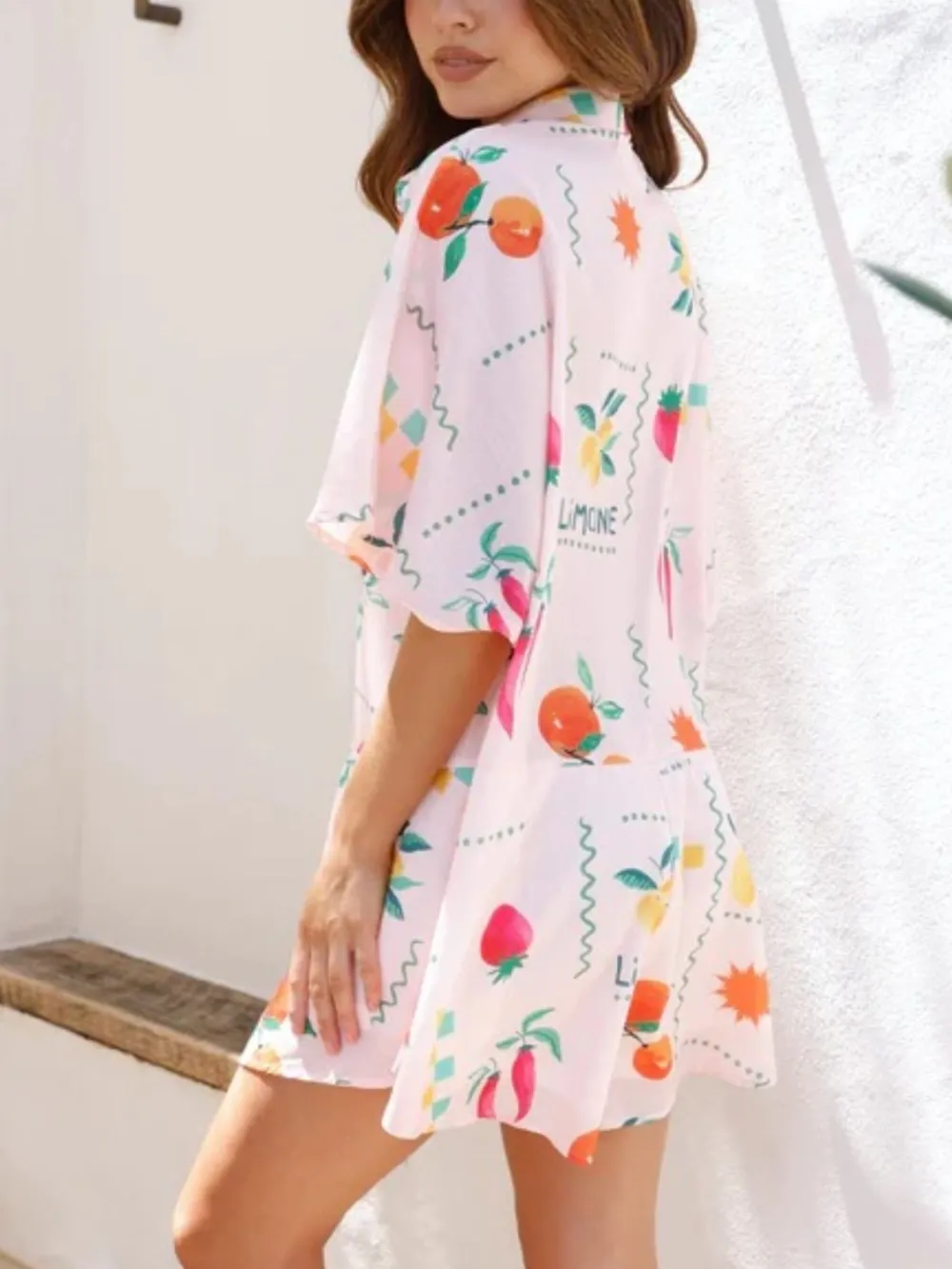 Collared Neck Half Sleeve Romper