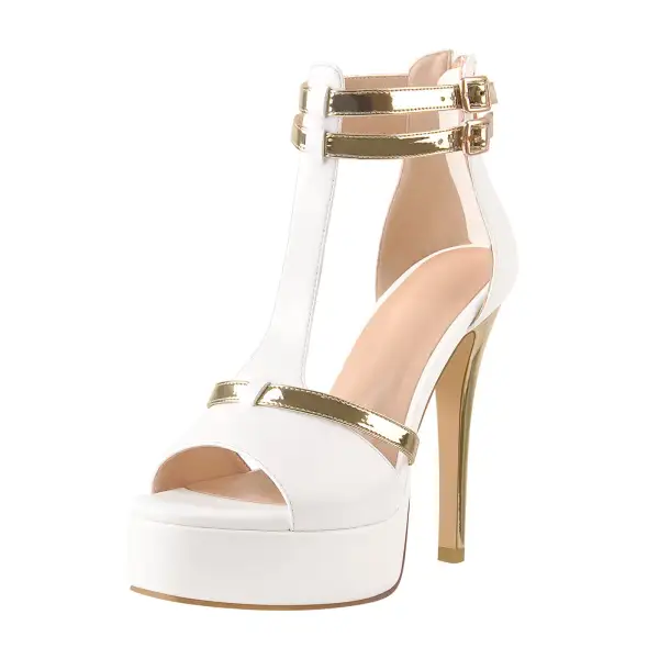T-Strap Platform High Heel Sandals