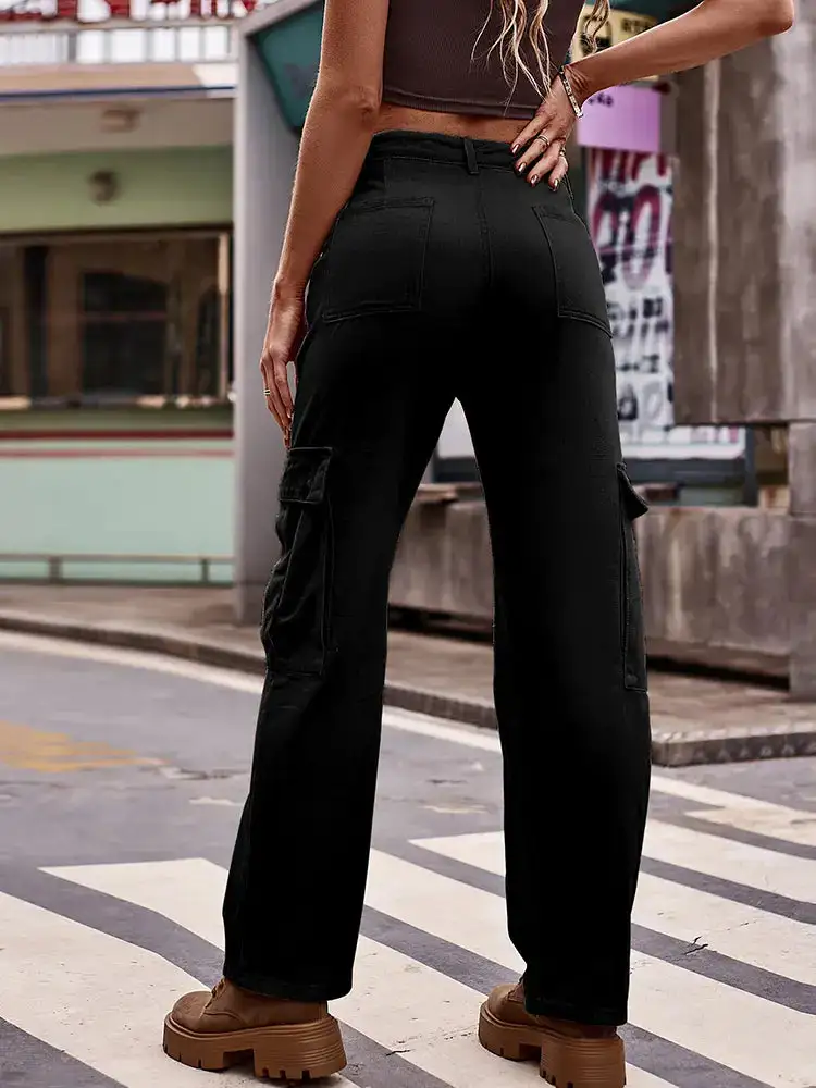 Adjustable Waist Denim Pants